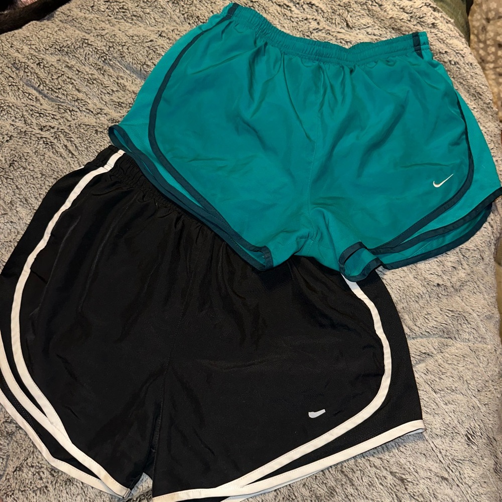 Nike Teal and Black Running Shorts
